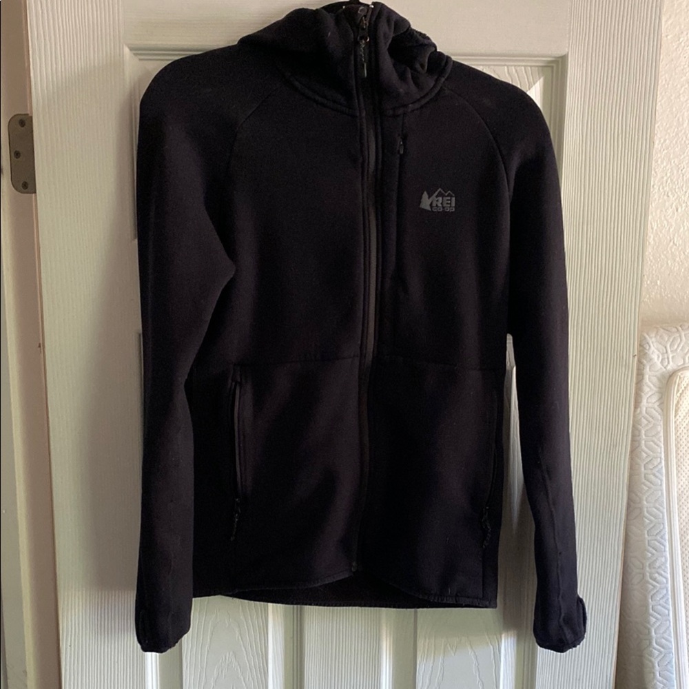 REI Black Zip-Up Fleece Jacket